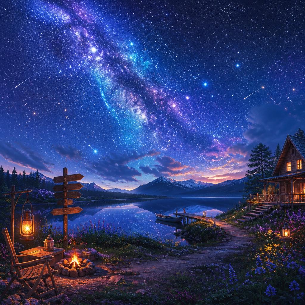 幻想的な星空の下で過ごす思い出の旅