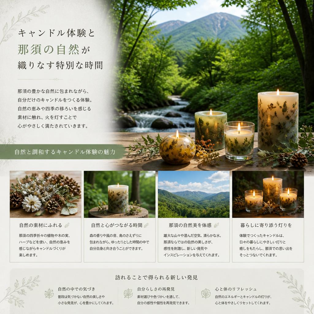 キャンドルと自然のコラボレーション