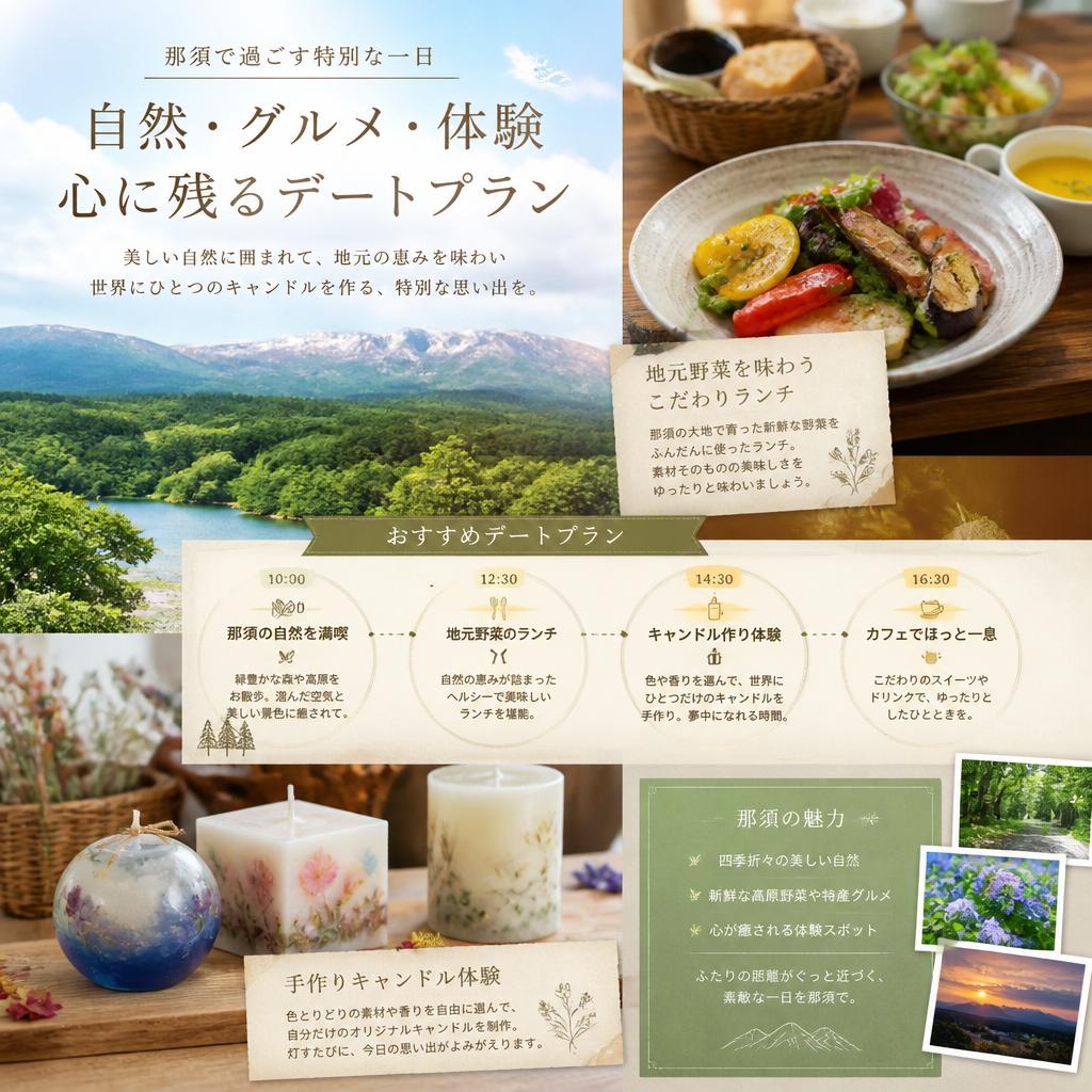 グルメとキャンドルで特別なデートを