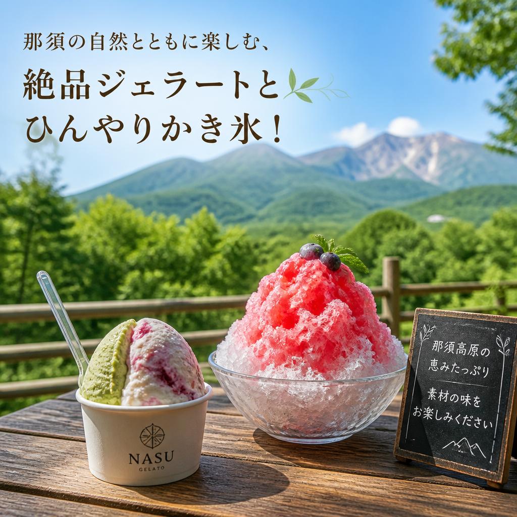 那須の自然とともに楽しむ、絶品ジェラートとひんやりかき氷！